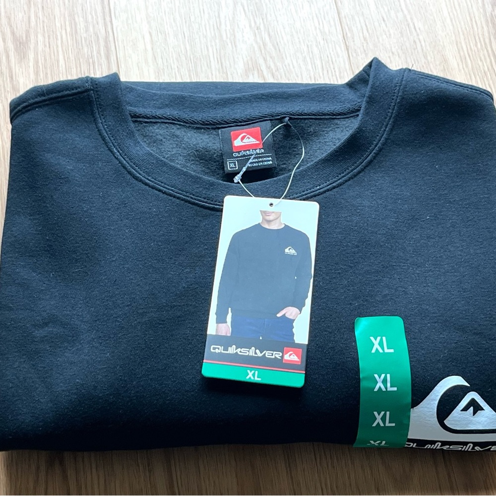 Quiksilver Men's Crew Neck Sweatshirt Black XL New